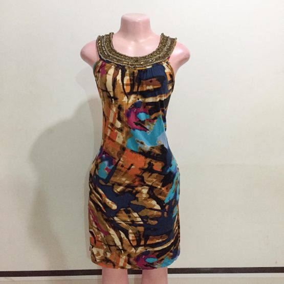 Colour Print Ladies Dress (Size 8&10)