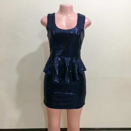 Ladies Sparkly Dark Blue Party/Dinner Dress (Size 10&12)