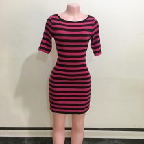 Pink & Black Stripped Outing Dress (Size 6/8&10)