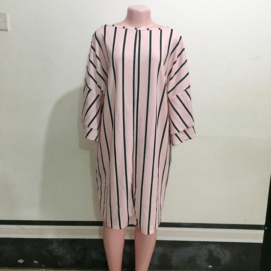 Pink and Black Stripped Dress (Size 14-16)