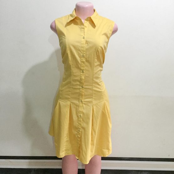Yellow Front Buttoned Dress (Size 12)