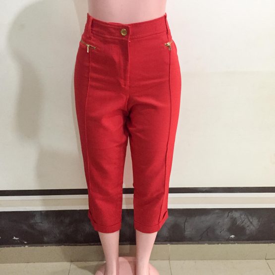 Red 3/4 Pants (Office Material) [Size 14]