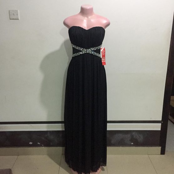 Bejeweled Black Gown (Size 10-12)