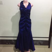 Glossy Dark Blue Gown (Size 12)
