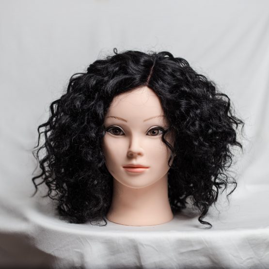 Black 3 Inch Closure Curly Wig (10″)